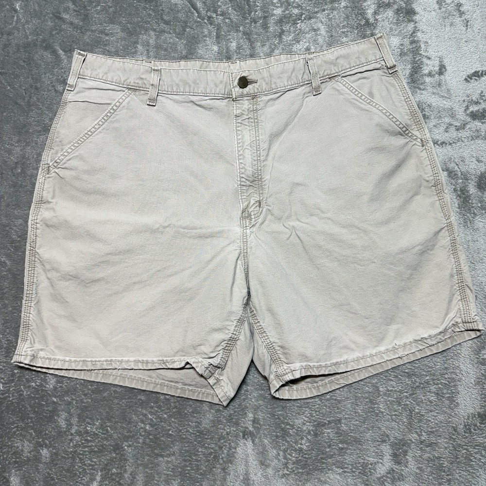 Carhartt B145 TAN Canvas Work Shorts Mens 40 Distressed Khaki Dungaree Fit - Picture 4 of 8